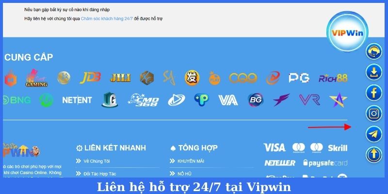 Liên hệ hỗ trợ chăm sóc 24/7 tại nhà cái Vipwin